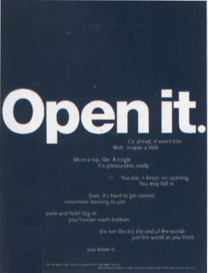 "Open it" poster