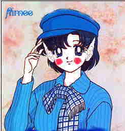 Aimee in a blue outfit with a scarf and hat to match